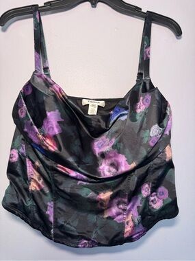 NWT 3X Popilush Draped Sculpting Floral-Print Camisole Top